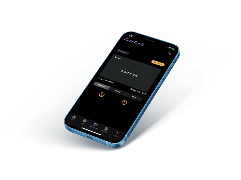 Third slide - Flash cards screen