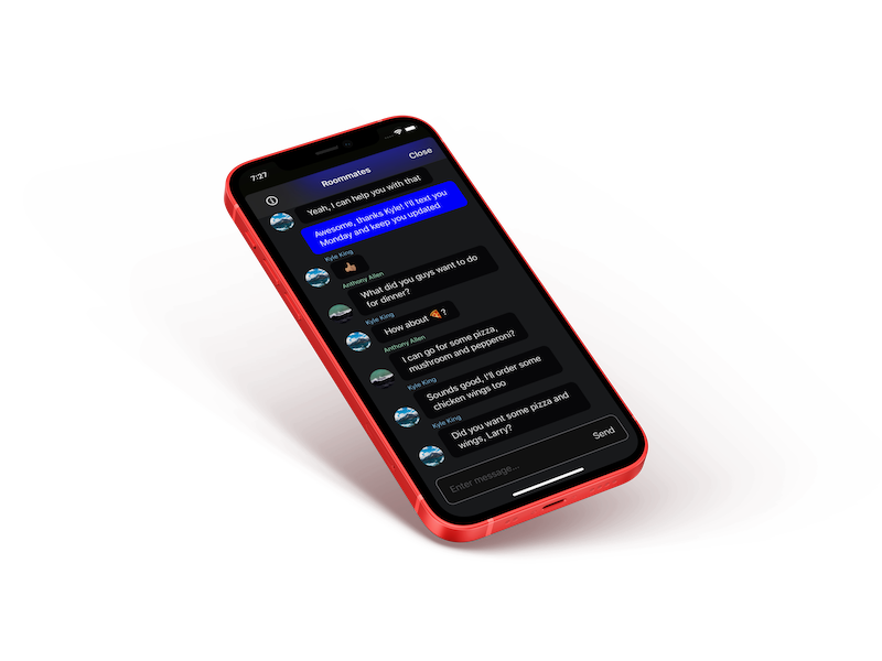 Second slide - Chat screen